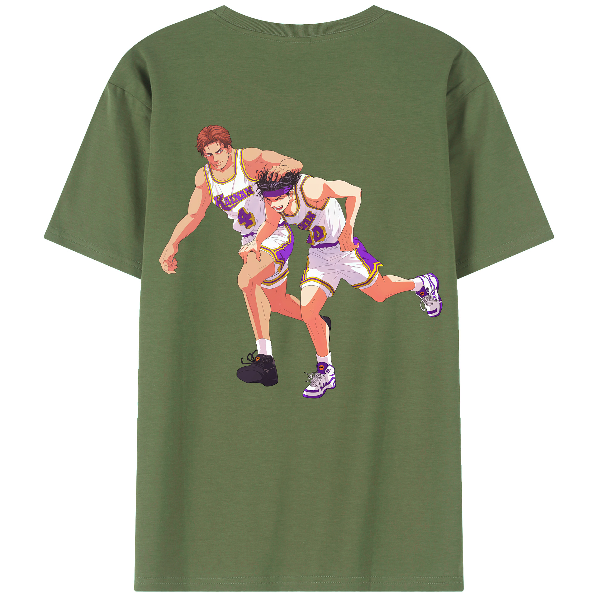 （画像用） SLAM DUNK／スラムダンク 綿100％ メンズ半袖Tシャツ（バックプリント） 通気性